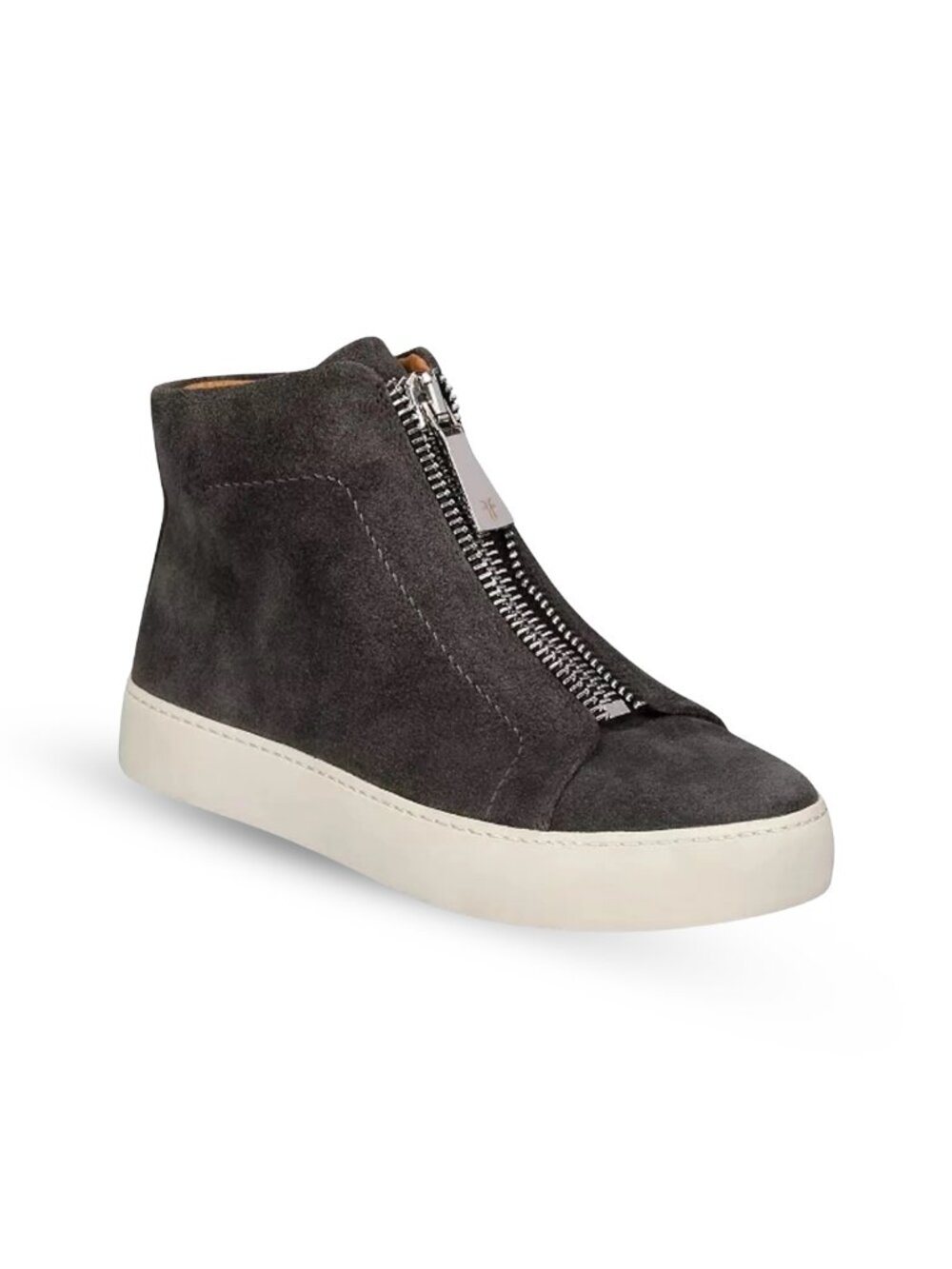 Frye Lena Suede Zip High-Top Sneakers in Gray